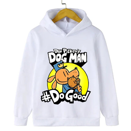 Spring Dog Man Hoodie Kids Clothes Girls Boys Cartoon Hooded Sweatshirts Autumn Long Sleeve Outerwear DOGMAN Children Clothing