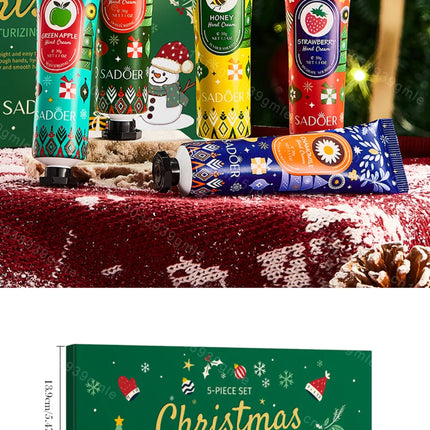 Christmas Gift Set Hand Cream and Lip Balm Set Ultra Wrinkles Nourishing Moisturizing Nonsticky Gentle Skincare for All Skin Use