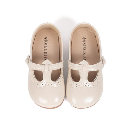 Toddler Little Kid Girls Mary Jane Flats Comfortable Perforated Leather Strap Casual Dress Shoes Versatile Party School Shoes