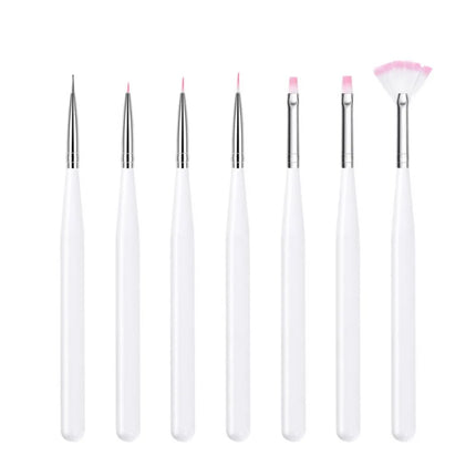 7Pcs/Set Nylon Hair UV Gel Acrylic Nail Art Builder Brush Pen Drawing Pens For Nail Design Nail Supplies For Professionals