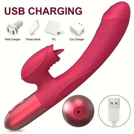 Rabbit Vibrator For Women Powerful G Spot Telescopic Rotating Clitoris Vagina Stimulator Female Masturbator For Adult Sexy Toys