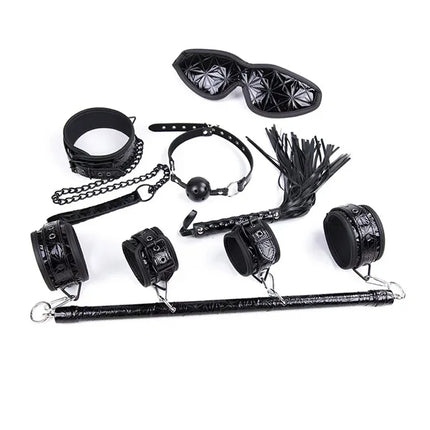 SM Sex Set Leather 7-Piece Trainer Whip, Sex Torture Tool Binding, Adult Toy Alternative Character