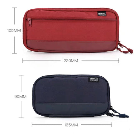 Lihit Lab Large Capacity PU Waterproof Pencil Case Big Pen Holder, Fabric Stationery & Sundry Bag for School Students