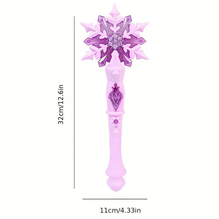 Princess Snow Wand Toy Snowflake Light Sound Kids Cosplay Fairy Girls Glowing Wands Christmas Halloween Children Toys