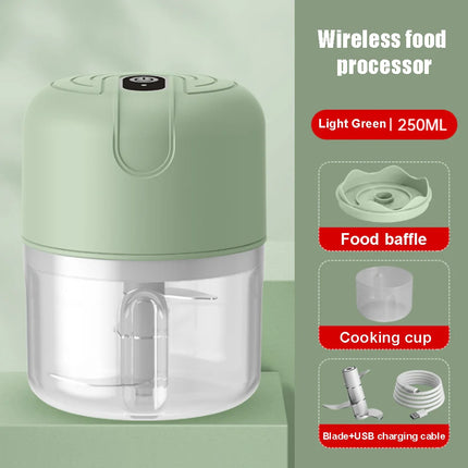 Electric Garlic Puree Grinder, Rechargeable 260ml Onion, Ginger, Chili, Vegetable Grinder, and Complementary Food Machine