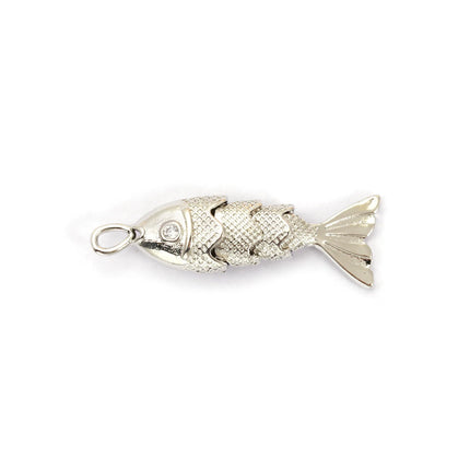 1 Piece Brass Ocean Jewelry Charms 18K Real Gold Plated Fish Animal Movable Clear Cubic Zirconia Pendant For DIY Necklace Making