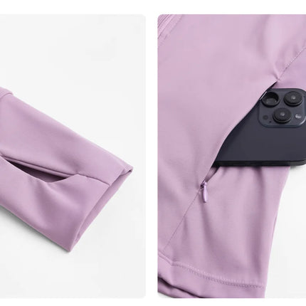 DRUR Autumn Winter Yoga Top Women Hooded Workout Jacket Zip Up Athletic Running Shirts with Pockets Sportswear Christmas Gifts