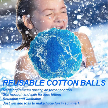 12/30/60Pcs Water Soaker Balls Reusable Sponge Water Balloons Cotton Splash Toys for Pool Beach Summer Swimming Games Toy