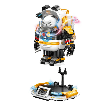662021 Space Panda Mecha Toy Birthday Gift, Building Blocks Mecha Model Assembly Ornaments Children's Adult Educational Toy Gift