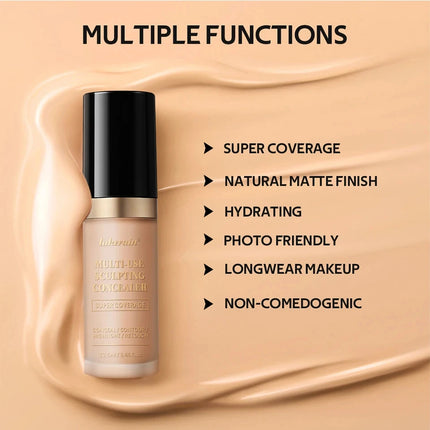 Liquid Foundation Concealer Full Coverage Long-Lasting Waterproof Natural Effect Dark Circles Foundation Modify Face Contouring