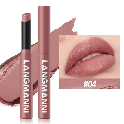 12 Color Matte Lipstick Pencil Waterproof Long Lasting Non-Stick Cup Lip Stain Tint Cosmetic Nude Lipstick Pen Makeup Cosmetics