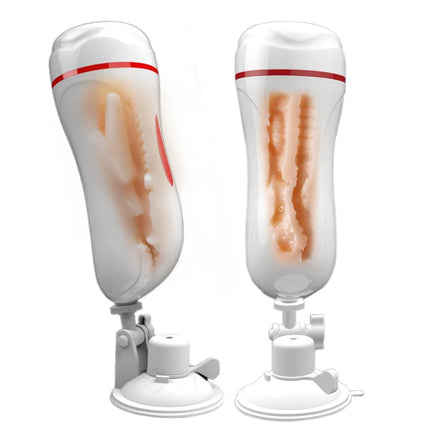 Dual Channel Vagina Anal Masturbation Cup Blowjob Vagina Real Pussy Penis Pump Vibrator Male Mastrubator for Man Sex Erotic Toys