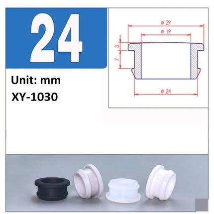 Black Silicone Rubber Snap-on Grommet Hole Plugs End Caps Bung Wire Cable Protect Bush 4.5mm-30mm