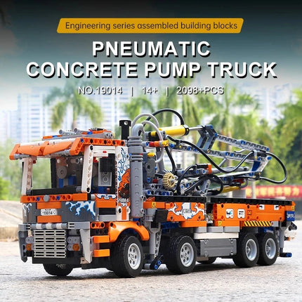 NEW 2098Pcs Heavy-Duty Tow Truck Building Kits Pneumatic Concrete Pump Truck Bricks Engineering Toy for Kids Christmas Gift