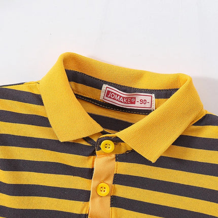 4-Piece Set Boys & Girls Striped Short Sleeve T-Shirt Tops Children's Fashion Stylish Collar Polo Shirt