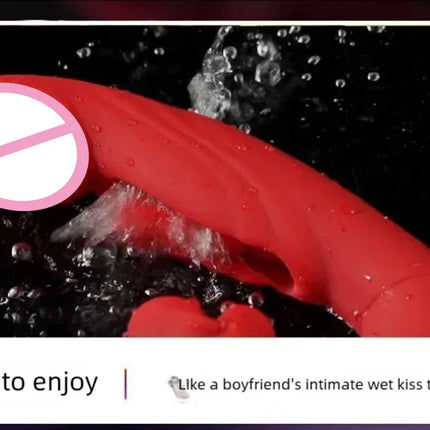 3In1 Telescopic Rotating Vibrators Dildo GSpot Clitoral Dual Stimulator Waterproof Women Tongue Licking Finger-Flapping Sex Toys