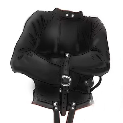 BDSM Leather Armbinder Restraint Straitjacket,Straight Jacket Bondage,Unisex Doctor Patient Cosplay,Women's Sexy Lingerie