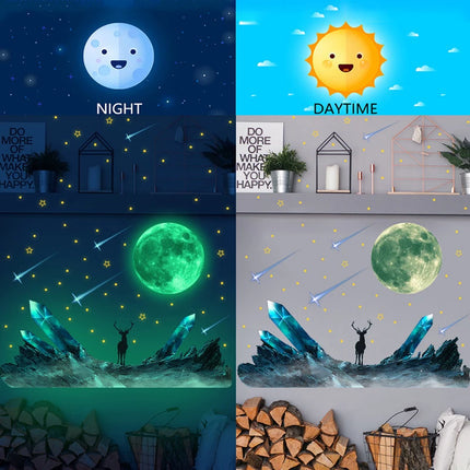 DIY Glow-in-the-Dark Star and Moon Wall Decals: PVC Glow-in-the-Dark Space Stickers, Perfect for Kids' Bedrooms and Home Decor