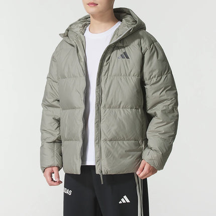 Adidas Men's Down Jacket - Hooded Windproof Winter Coat / Doudoune Adidas Homme - Manteau Hiver Coupe-Vent Capuche