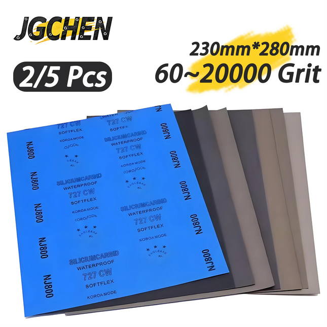 Silicon Carbide Sandpaper 60-20000Grit Waterproof Wet/Dry 230x280mm for Wood Metal Stone Surface High Performance Abrasive Sheet
