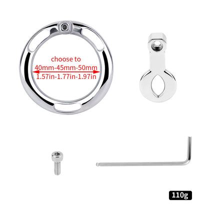 QKKQ Stainless Steel Sissy Men Flat Chastity Cage With Urethral Orifice Loyalty Belt Penis Bondage Adult Game For Men Asceticism