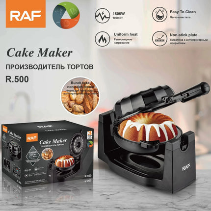 Multifunctional Flip Bread Machine, Home Donut Cake Maker, Automatic Breakfast Toaster for Baking