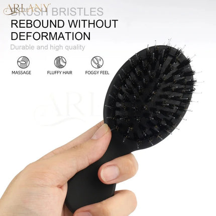 Matte Finish Boar Bristle Hair Brush Nylon Teeth Hair Extension Brush for Women Cushion Brush Hair Styling Smoothing Detangling