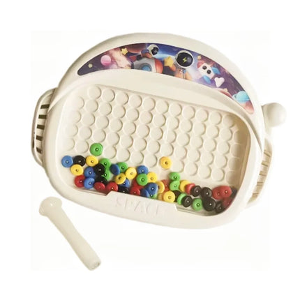 1 PCS Children's Magnetic Colorful Doodle Board with Pen & Beads Drawing Board Toy Sensory Educational Boy Girl Montessori Gift