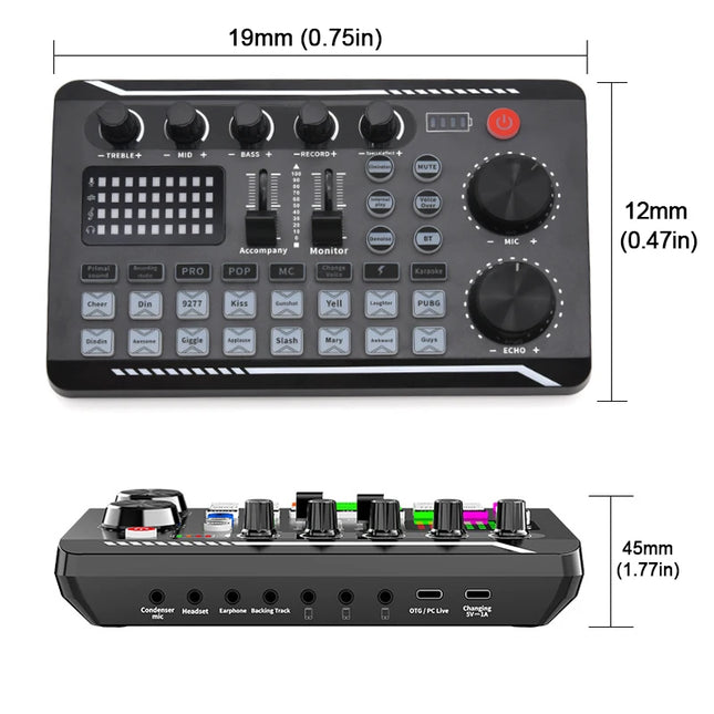 F998 Sound Card Microphone Sound Mixer Sound Card Audio Mixing Console Amplifier Live Music Mixer Amplifier Dj Equipment