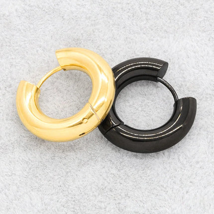 2pc Stainless Steel Small Hoop Earrings Punk Hip Hop Circle Round Huggie Hoop Earrings for Women Men Ear Ring Ear Bone Buckle