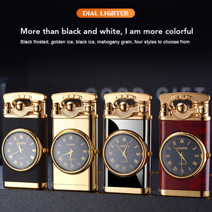 Creative Real Watch Metal Rocker Arm Butane Gas Torch Lighter Windproof Double Jet Flame Cigar Lighters Smoking Gadgets For Men