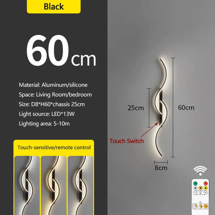 LED Rechargeable Wall Light New Remote Control Wiring Free 60/80cm For Living Room Bedroom Corridor Hotel Interior Decor Lights