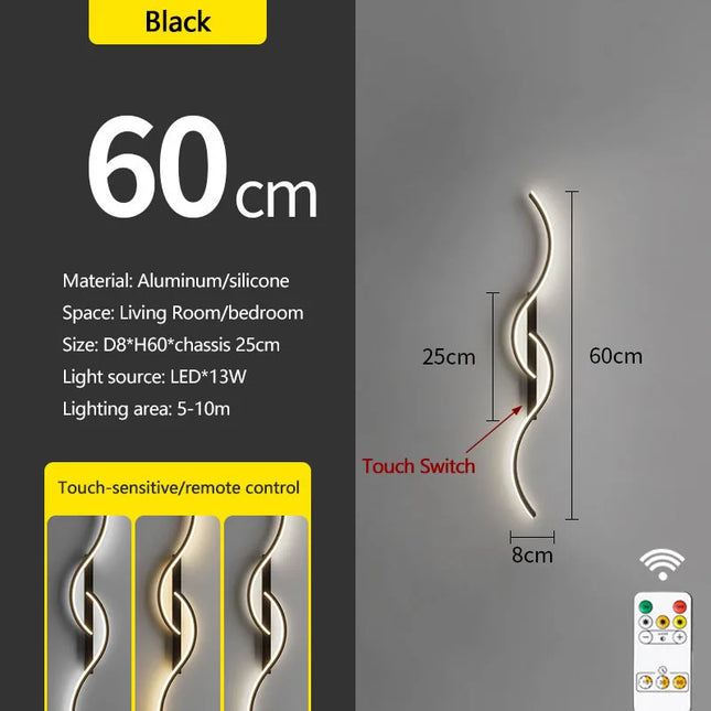 LED Rechargeable Wall Light New Remote Control Wiring Free 60/80cm For Living Room Bedroom Corridor Hotel Interior Decor Lights