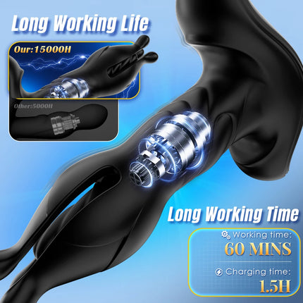 Remote Control Anal Vibrator 9 Tension Shock Flapping Thrusting Vibrating Butt Plug Trainner Prostate Massager Sex Toys for Men
