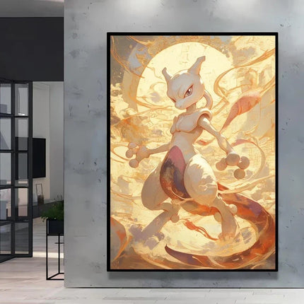 Pokemon Eevee Series Wall Art Unique Ink Style Decorative Paintings High - Quality Canvas Add A Touch of Fantasy To Your Home