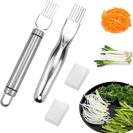 Stainless Steel Chopped Green Onion Knife Scallion Cutter Knife Onion Slicer Cutter Vegetable Fruit Shredder Kitchen Gadget