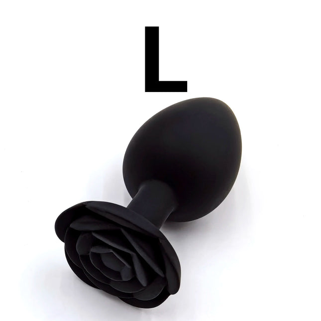 Rose Silicone Anal Plug, Beginner to Expert, 3-Size Red and Black Butt Plug, G-Point Massage, Sexual Wellness, Adult Pleasure, Sex Toy