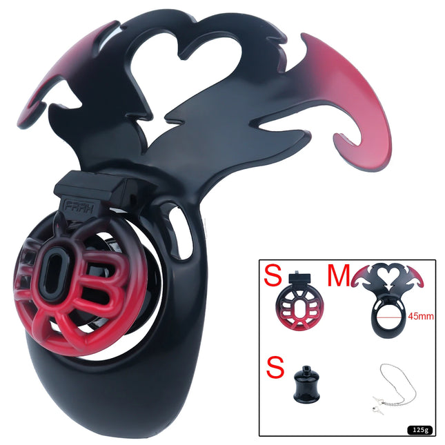 LICKER Wearable Angel's Heart Negative Chastity Locks Loyalty Belt Penis Cage Sex Toys Erotic Urethral Chastity Device For Men