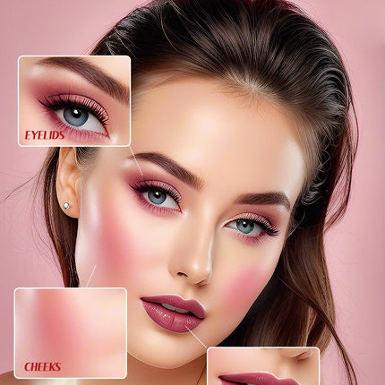 Cherry Juice Fruit Rouge Water 3in1 Cheek Color Eyeshadow Lip Tint Matte Long-lasting Rich Color Liquid Contouring Blush Liquid