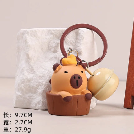 Cute Resin Capybara Key Chains for Women Girls Capibara Animal Keychain Kawaii Bag Backpack Charms Couple Friend Jewelry Gift