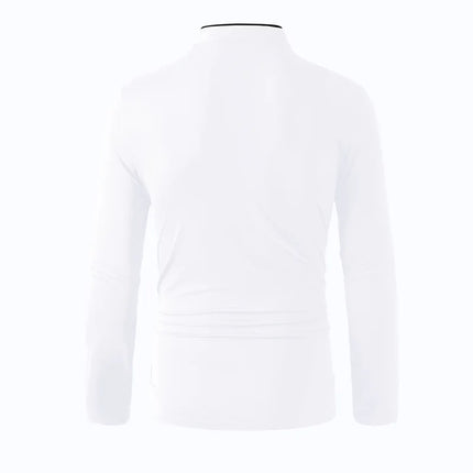 2025 New Men's Casual and Fashionable Solid Color Long-Sleeved Stand-Up Collar T-Shirt Summer Versatile and Comfortable Top