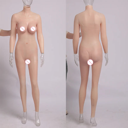 KUMIHO C Cup Silicone Bodysuit Crossdresser Breast Form Transgender Cosplay Artificial Vagina for Men Full Silicon Bodysuit
