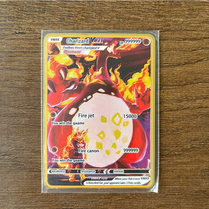 Charizard Theme Metal Collectible Cards Arceus Mewtwo.Super Lehiram ，6Pcs Gold Foil Fan Art Trading Cards Collection Toy Gift
