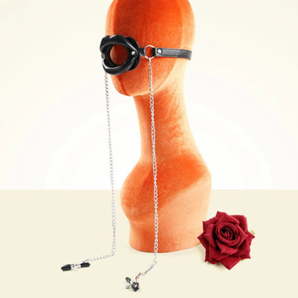 BDSM Blowjob Mouth Spreader Female Nipple Clamps Bra Stimulator Couple Foreplay Sex Toy Adult SM Slave Mouth Gag Breast Clips