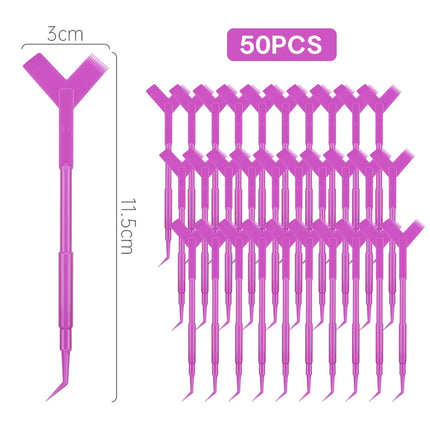 10/30/50PCS  Y Shape Eyelash Makeup Brushes Eyelash Extension Supplies Lash Accessories Reuseable Plastic Eyelash Perming Brush