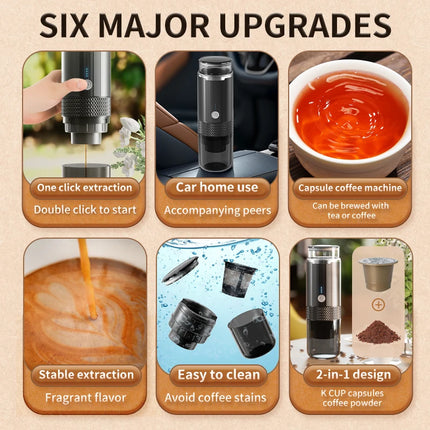 Electric Portable Coffee Machine Capsule Ground Coffee Brewer Suitable for Coffee Powder And Coffee Capsule - Coffee Maker