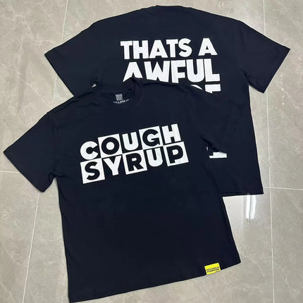 That's A Awful Lot of Cough Syrup Short Sleeve American Street Pop Hip-hop Cartoon Pattern Print Tops COUGH SYRUP T-shirt