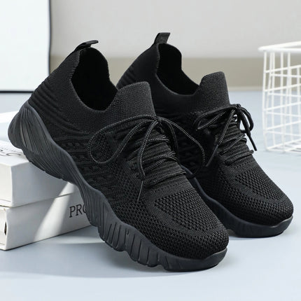 Women's Sneakers Breathable Casual Women Sock Shoes Lace Up Ladies Flats Female Spring Vulcanized Running Zapatillas De Mujer