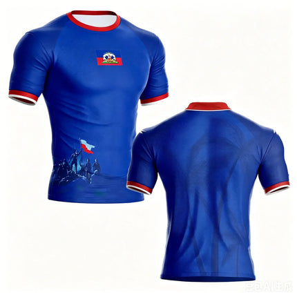 2026 New Haiti Football T-Shirt, Sports Casual Haitian Jersey, Flag Printed Short Sleeve for Men & Women, Ideal Gift