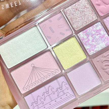 12Color Pink Brown Eye Shadow Tray Pearl Glitter Earth Matte Chocolate Eyeshadow Palette Korea Low Saturation Eye Pigment Makeup